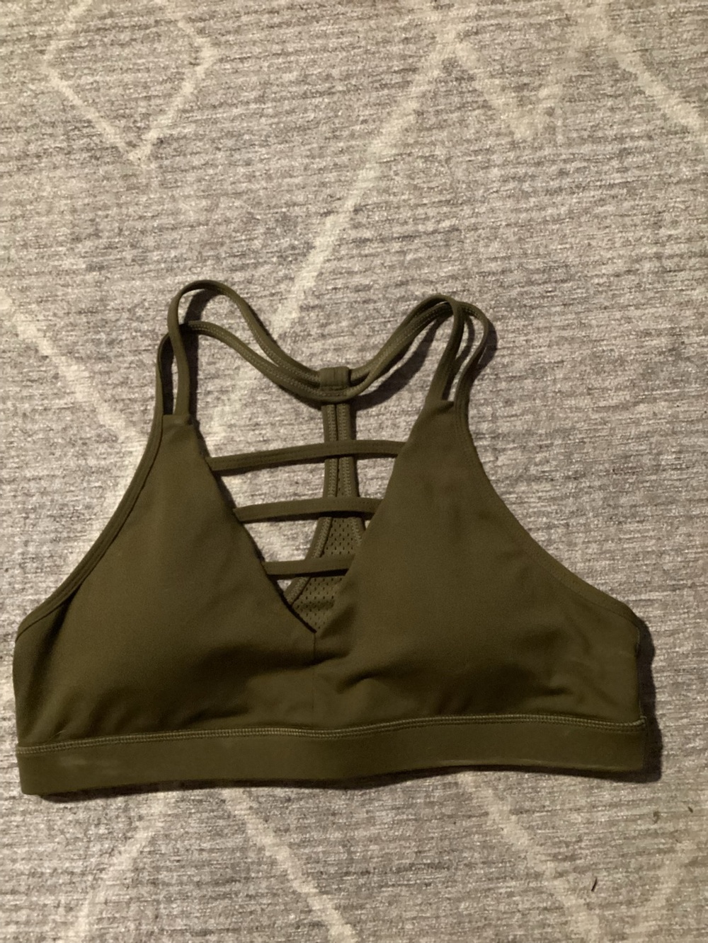 Zyia Active USA Olive Green Strappy Sports Bralette